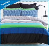 Blue Green Stripes Polycotton Printed Quilt Cover Set