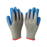 10g Blue Latex Gloves with Gray Cotton Inside