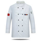 Embroidery Flag Long Sleeve Hotel Chef Uniforms Restaurant Kitchen Cooking Uniform