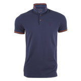 Fashion Cotton Men's Polo Shirt with Stripe Collar and Cuff (PS219W)