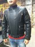 Fashion New Design Windproof Zipper Motorcycle Men PU Leather Jacket (SAT002)