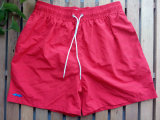 Red Nylon Stock Fabric Swimming Shorts Customized Beach Shorts