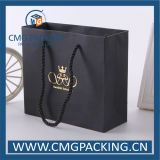 Matt Luxury Black Wedding Gift Bag with Hot Foil Stamping (CMG-MAY-018)