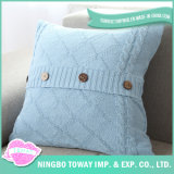 Wholesale Cushion Case Decorative Blue Plain Cotton Throw Pillow Cover