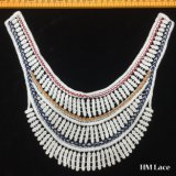 34*26cm Dyed Latest Vintage Collar Lace Popular Water Soluble Knitted Blouse Neckline Lace Collar with Tassels and Stripes Geometry Trim Hm2018