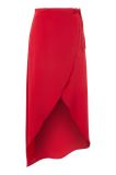 2017 Hot Sale Women Red Plain Ladies Soft Wrap Maxi Skirt