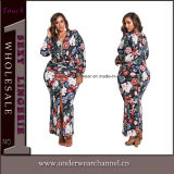 Plus Size Youth Printed Floral Sweet Long Sleeves Dress (T61761-2)