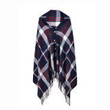 Women's Acrylic Reversible Cashmere Like Snow Printing Winter Warm Thick Knitted Woven Scarf Shawl (SP269)
