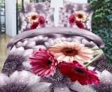 Flower Printed Polyester King Size 3D Bedding Set