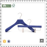 Blue Color Wooden Coat Hangers and Luxury Pants Hanger for Clothes