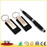 Special Metal Leather Key Chain with Metal Clip and Pen