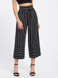 2017 Clothing Factory for Women Striped Wide Leg Pants Wholesale
