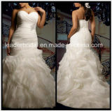 Plus Size Wedding Dress Tiered Organza Mermaid Bridal Gown Ld1525