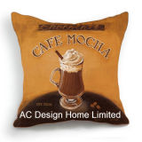 Square Coffee Mocha Design Decor Fabric Cushion W/Filling