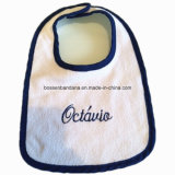 Customized Design Logo Embroidered White Cotton Terry Promotional Customized Baby Bibs