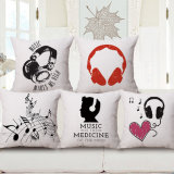 Fashionable Cotton Linen Printed Cushion Cover Without Stuffing (35C0089)