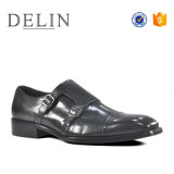 Black Double Monk Men Leather Shoes Casual Shoe