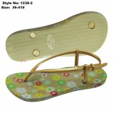 Woman Flat Sandals, EVA Funky Ladies Flip Flops with Insole Printing