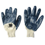Blue Nitrile Coated Jersey Liner Knit Wrist Glove