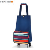 Compact Expandable Soft-Shell Nylon Wheeled Market Shopping Trolley Bag