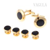 VAGULA New Men Jewelry Gold Plated Tuxedo Button Collar Studs Cufflinks S307