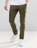 Super Skinny Trousers with Zip Cargo Pockets in Khaki