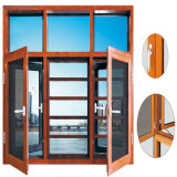 Philippines Glass Window Aluminum Casement Window with Grill Design and Mosquito Net