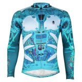 Indigo Robot Patterned Cycling Jersey Men's Breathable Quick Dry Jacket