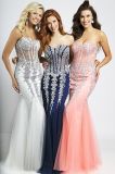 Crystals Prom Gown Sweetheart Illusion Party Evening Dress E15629