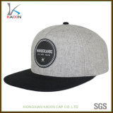 Custom Gray Wool Flat Brim 6 Panel Wool Hip Hop Sports Snapback Caps