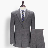 Latest Fashion Business Meeting Grey Woolen Coat Pant Men Suit