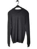 Men V Neck Pure Color Pullover Knitted Sweater