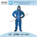 Waterproof Nonwoven Disposable Protective Overall with Hood