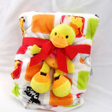 Baby Blanket with Plush Toy -Soft Micro Mink with Sherpa-Duck