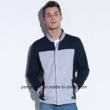 Contrast Color Mens Cotton Terry Jacket with Zipper Placket