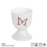 5cm Ceramic Egg Cup with Engraved Butterfly