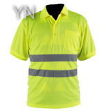 High Visibility Yellow T-Shirt/Jacket/Clothing with Grey Reflective Tape