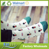Spring and Autumn Cotton Long Jacquard Sock with Royal Band Pattern