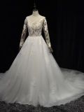 Long Sleeve Lace Ballgown Bridal Gowns Prom Evening Wedding Dress