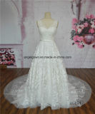 A-Line Wedding Dress French Lace Pattern Motif