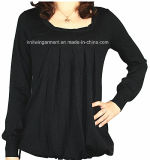 Ladies Knitted Long Sleeve Pullover Sweater for Casual (12AW-194)