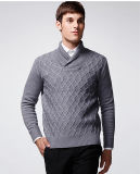 50%Wool 50%Acrylic Long Sleeve Shawl Collar Pullover Man Sweater