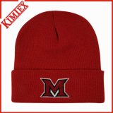 100% Acrylic Knitted Embroidery Promotion Winter Cap