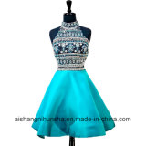 Prom Short Dresses High Neck Beaded Crystals Party Homecoming Dress