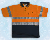 Water Proof Mens Orange Reflective Safety Polo Shirt
