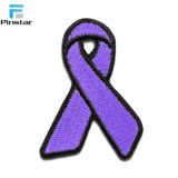 High Quality Purple Ribbon Shaped Blank Embroidery Patch