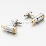 VAGULA Two Color Silver and Gold Plated Bullet Cufflink 705