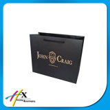 OEM Black Paper Gift Packaging Bag with Foil Stamping Logo