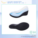 White Woman Jelly Sandals, High Heel Wedge Sandals with Fish Mouth
