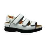Ladies Casual Leather Sandal with Rocker Design to Encourage Correct Gait